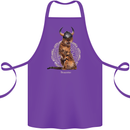Funny Viking Cat The Vanquisher Cotton Apron 100% Organic Purple