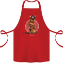 Funny Viking Cat The Vanquisher Cotton Apron 100% Organic Red