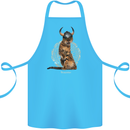Funny Viking Cat The Vanquisher Cotton Apron 100% Organic Turquoise