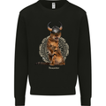 Funny Viking Cat The Vanquisher Kids Sweatshirt Jumper Black