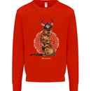 Funny Viking Cat The Vanquisher Kids Sweatshirt Jumper Bright Red