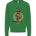 Funny Viking Cat The Vanquisher Kids Sweatshirt Jumper Irish Green