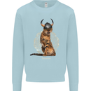 Funny Viking Cat The Vanquisher Kids Sweatshirt Jumper Light Blue