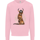 Funny Viking Cat The Vanquisher Kids Sweatshirt Jumper Light Pink