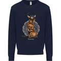 Funny Viking Cat The Vanquisher Kids Sweatshirt Jumper Navy Blue