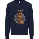 Funny Viking Cat The Vanquisher Kids Sweatshirt Jumper Navy Blue