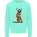 Funny Viking Cat The Vanquisher Kids Sweatshirt Jumper Peppermint