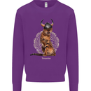 Funny Viking Cat The Vanquisher Kids Sweatshirt Jumper Purple