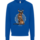 Funny Viking Cat The Vanquisher Kids Sweatshirt Jumper Royal Blue