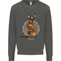 Funny Viking Cat The Vanquisher Kids Sweatshirt Jumper Storm Grey