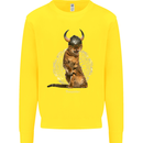 Funny Viking Cat The Vanquisher Kids Sweatshirt Jumper Yellow