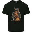 Funny Viking Cat The Vanquisher Kids T-Shirt Childrens Black