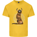 Funny Viking Cat The Vanquisher Kids T-Shirt Childrens Yellow
