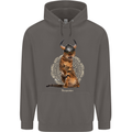 Funny Viking Cat The Vanquisher Mens 80% Cotton Hoodie Charcoal