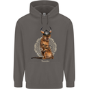 Funny Viking Cat The Vanquisher Mens 80% Cotton Hoodie Charcoal