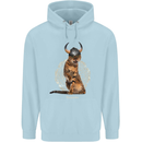 Funny Viking Cat The Vanquisher Mens 80% Cotton Hoodie Light Blue