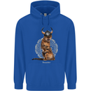Funny Viking Cat The Vanquisher Mens 80% Cotton Hoodie Royal Blue