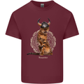 Funny Viking Cat The Vanquisher Mens Cotton T-Shirt Tee Top Maroon