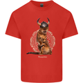 Funny Viking Cat The Vanquisher Mens Cotton T-Shirt Tee Top Red