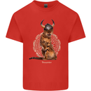 Funny Viking Cat The Vanquisher Mens Cotton T-Shirt Tee Top Red