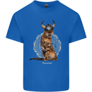 Funny Viking Cat The Vanquisher Mens Cotton T-Shirt Tee Top Royal Blue