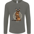 Funny Viking Cat The Vanquisher Mens Long Sleeve T-Shirt Charcoal