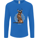 Funny Viking Cat The Vanquisher Mens Long Sleeve T-Shirt Royal Blue