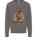 Funny Viking Cat The Vanquisher Mens Sweatshirt Jumper Charcoal