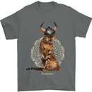 Funny Viking Cat The Vanquisher Mens T-Shirt 100% Cotton Charcoal