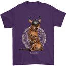 Funny Viking Cat The Vanquisher Mens T-Shirt 100% Cotton Purple