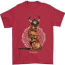Funny Viking Cat The Vanquisher Mens T-Shirt 100% Cotton Red