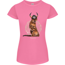 Funny Viking Cat The Vanquisher Womens Petite Cut T-Shirt Azalea