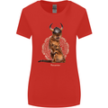 Funny Viking Cat The Vanquisher Womens Wider Cut T-Shirt Red