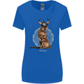 Funny Viking Cat The Vanquisher Womens Wider Cut T-Shirt Royal Blue