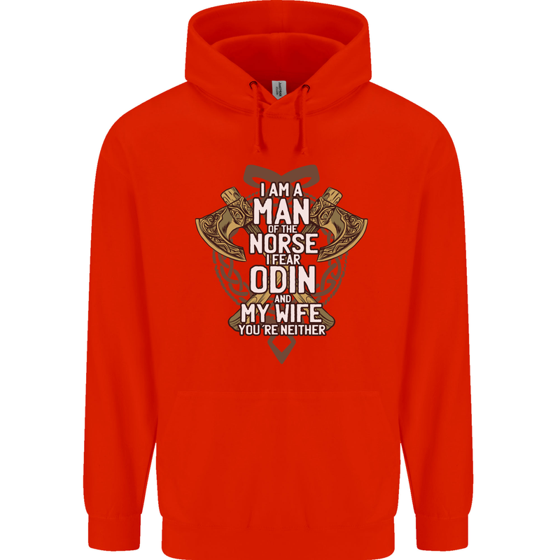 Funny Viking Wife Quote Wedding Anniversary Childrens Kids Hoodie Bright Red