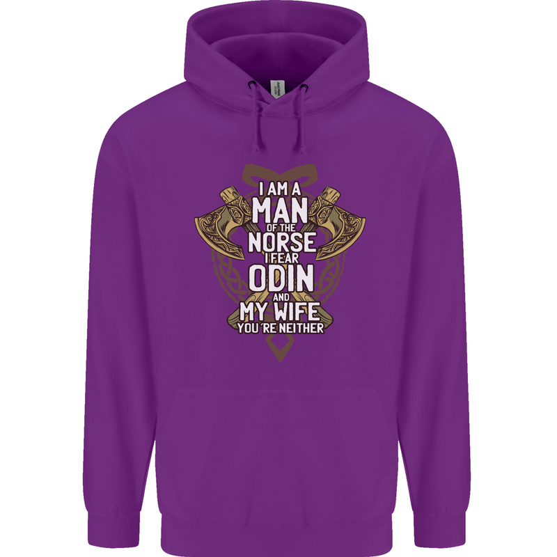 Funny Viking Wife Quote Wedding Anniversary Childrens Kids Hoodie Purple