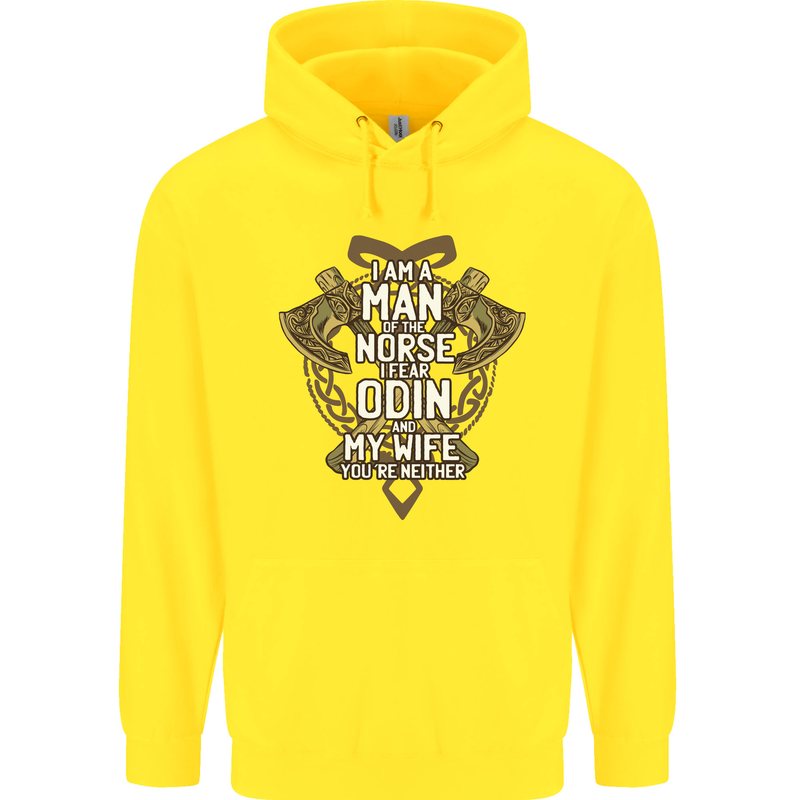 Funny Viking Wife Quote Wedding Anniversary Childrens Kids Hoodie Yellow