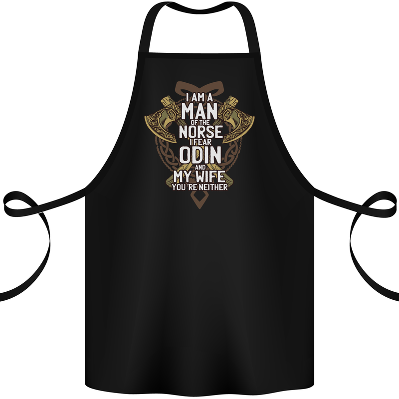 Funny Viking Wife Quote Wedding Anniversary Cotton Apron 100% Organic Black