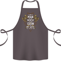 Funny Viking Wife Quote Wedding Anniversary Cotton Apron 100% Organic Dark Grey