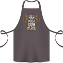 Funny Viking Wife Quote Wedding Anniversary Cotton Apron 100% Organic Dark Grey