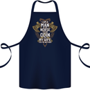 Funny Viking Wife Quote Wedding Anniversary Cotton Apron 100% Organic Navy Blue