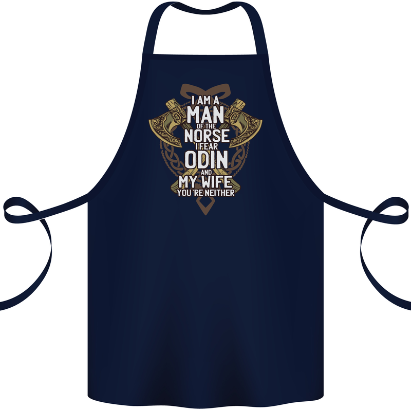 Funny Viking Wife Quote Wedding Anniversary Cotton Apron 100% Organic Navy Blue