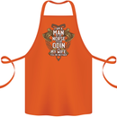 Funny Viking Wife Quote Wedding Anniversary Cotton Apron 100% Organic Orange