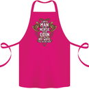 Funny Viking Wife Quote Wedding Anniversary Cotton Apron 100% Organic Pink