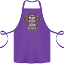 Funny Viking Wife Quote Wedding Anniversary Cotton Apron 100% Organic Purple
