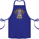 Funny Viking Wife Quote Wedding Anniversary Cotton Apron 100% Organic Royal Blue