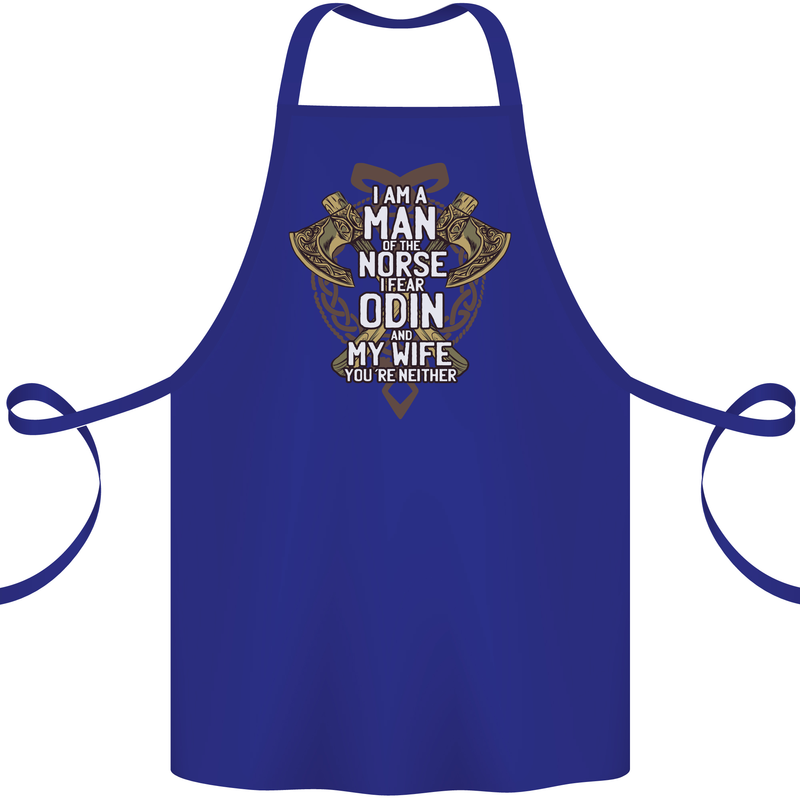 Funny Viking Wife Quote Wedding Anniversary Cotton Apron 100% Organic Royal Blue