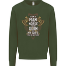 Funny Viking Wife Quote Wedding Anniversary Kids Sweatshirt Jumper Forest Green