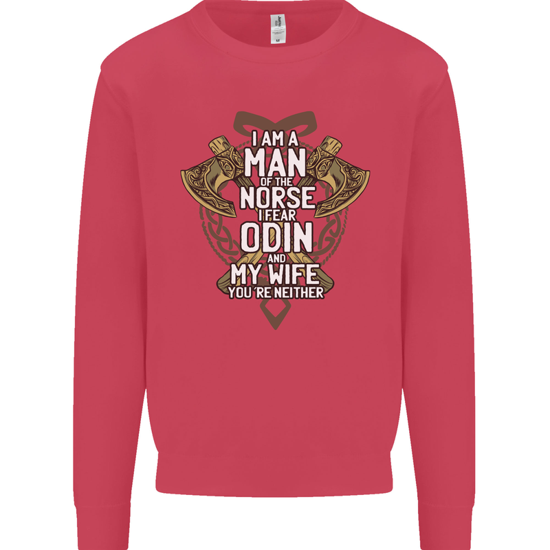 Funny Viking Wife Quote Wedding Anniversary Kids Sweatshirt Jumper Heliconia