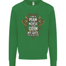 Funny Viking Wife Quote Wedding Anniversary Kids Sweatshirt Jumper Irish Green